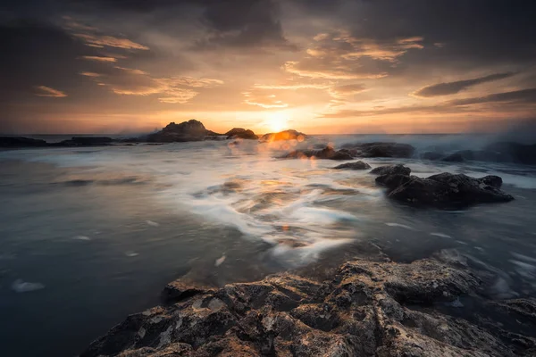 Magnificent Sea Sunrise Rocky Black Sea Coast — Stock Photo, Image