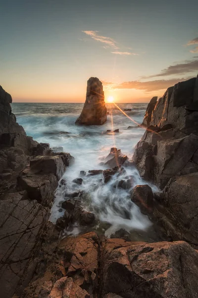 Lever Soleil Sur Côte Mer Noire Près Sozopol Bulgarie — Photo