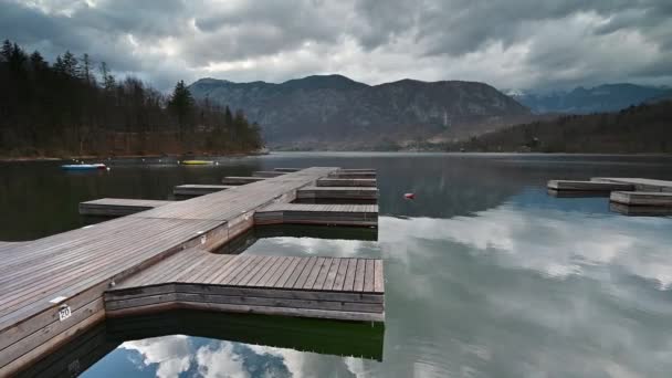 Videó Gyönyörű Kilátással Bohinj Partján Szlovéniában — Stock videók