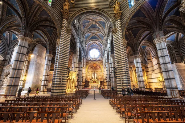 Siena Talya Nisan 2019 Siena Daki Ortaçağ Siena Katedrali Nin — Stok fotoğraf