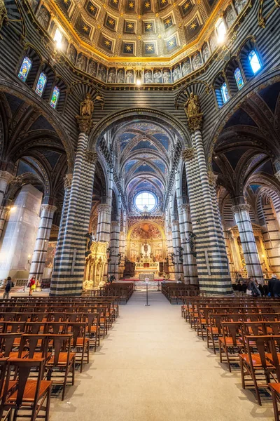 Siena Itália Abril 2019 Vista Panorâmica Interior Catedral Medieval Siena — Fotografia de Stock