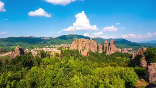 Denní Prodleva Pohybujícími Mraky Belogradchik Skály Bulharsko Časová Prodleva — Stock video