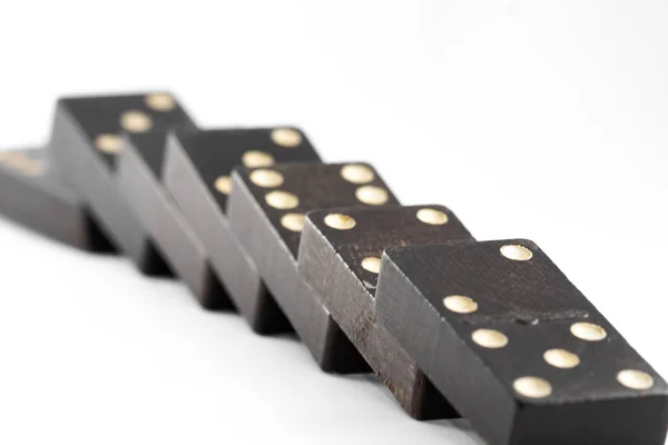 Domino shaped the position in different ways, black, on white background. Game of the domino. — Stock Photo, Image