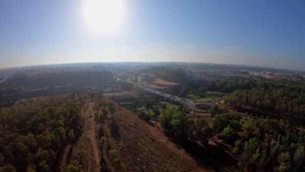 Vista Aérea Das Imagens Drones Voo Sobre Uma Aldeia Montanhosa — Vídeo de Stock
