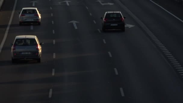 セビリア スペイン 2019 午後の光の下で道路を走行する車両のウルトラHd 航空写真 道路上の安全な運転 往復で彫刻 — ストック動画