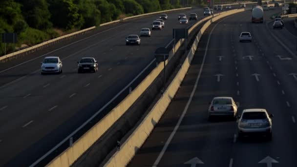 Seville Spain July 2019 Ultra Aerial View Vehicles Traveling Road — Stock Video