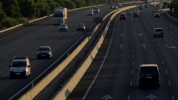 Seville Spain July 2019 Ultra Aerial View Vehicles Traveling Road — Stock Video