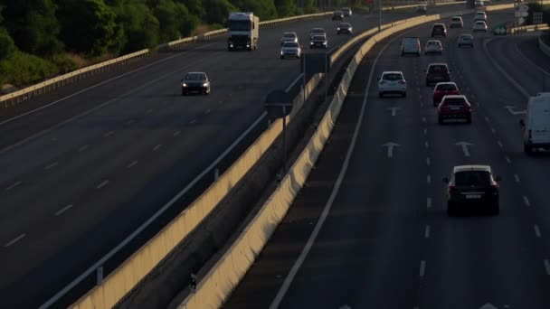 セビリア スペイン 2019 午後の光の下で道路を走行する車両のウルトラHd 航空写真 道路上の安全な運転 往復で彫刻 — ストック動画