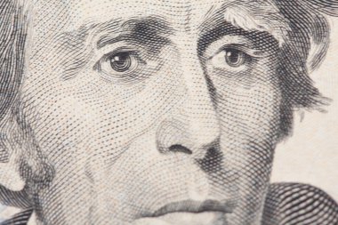 20 dolarlık banknot. 20 dolarlık banknot. Sırayla yerleştirilen banknotlar, ABD Başkanı Jackson'ın yüzü.