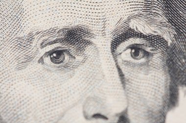 20 dolarlık banknot. 20 dolarlık banknot. Sırayla yerleştirilen banknotlar, ABD Başkanı Jackson'ın yüzü.