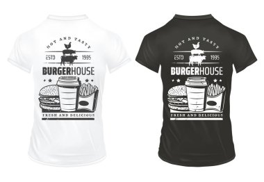 Vintage Fast Food parmak izi şablonu