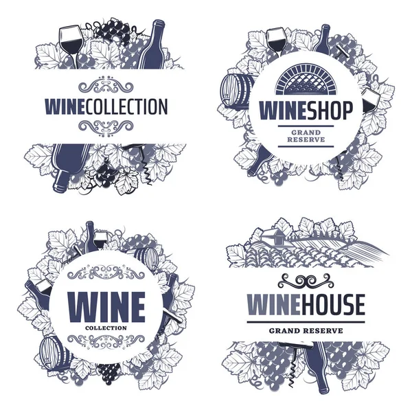 Modelli di vino tradizionale vintage — Vettoriale Stock