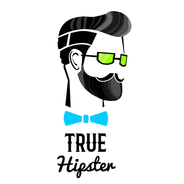 Concept de tête de hipster dessiné à la main — Image vectorielle
