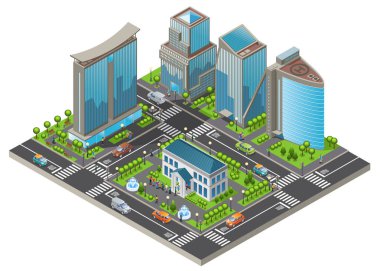 İzometrik Modern Cityscape şablonu