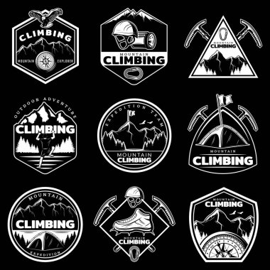 Vintage Beyaz logolar Tırmanma dağ ayarla