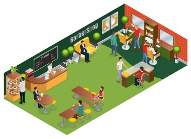 İzometrik Kuaför Salon kavramı