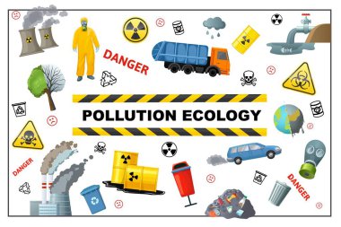 Flat Ecology Pollution Concept clipart