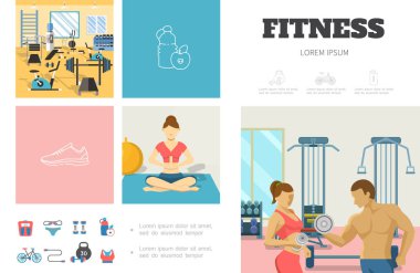 Düz spor Infographic Template