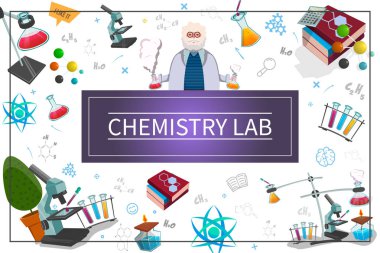 Düz kimya laboratuvar kavramı