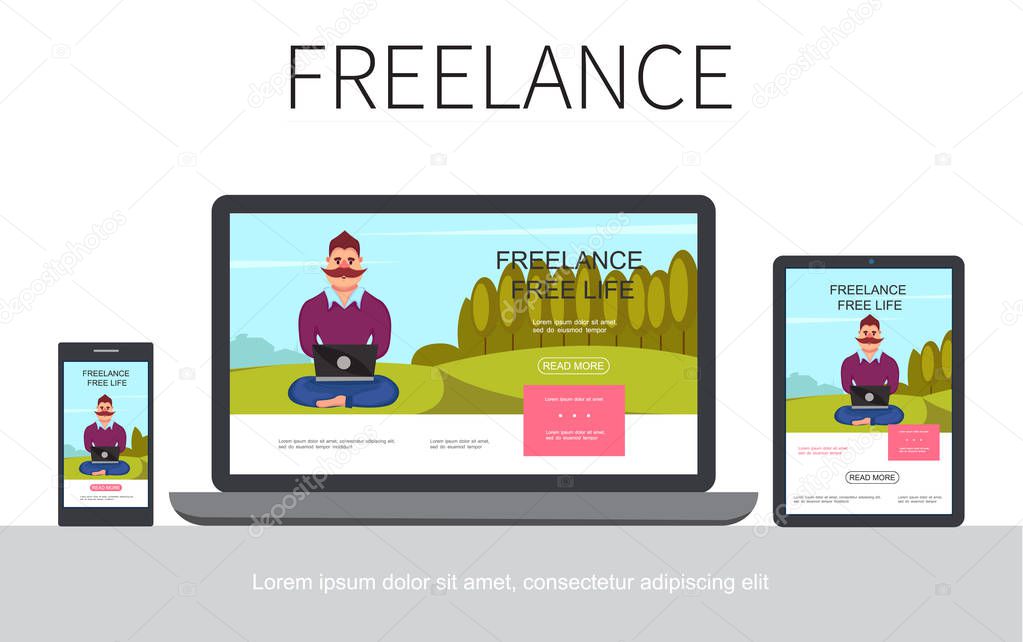 Flat Freelance Modern Concept