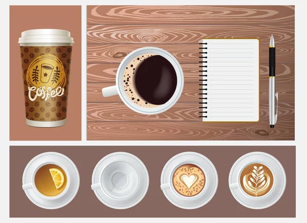 Realistisches Kaffee-Konzept — Stockvektor