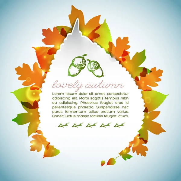 Fondo decorativo de luz de otoño — Vector de stock