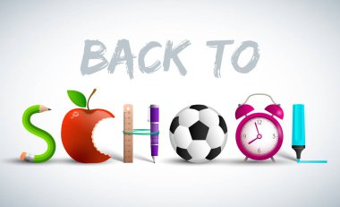 Geri okul öğeleri kompozisyon için