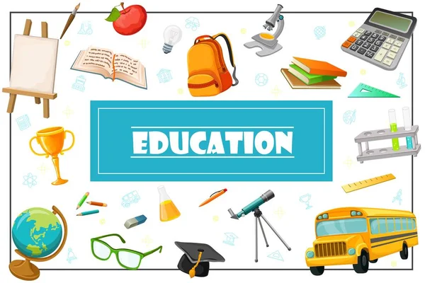 Concepto de Educación Plana — Vector de stock