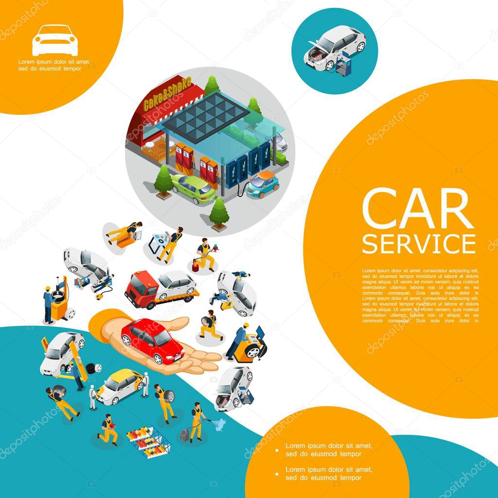 Isometric Car Service Template