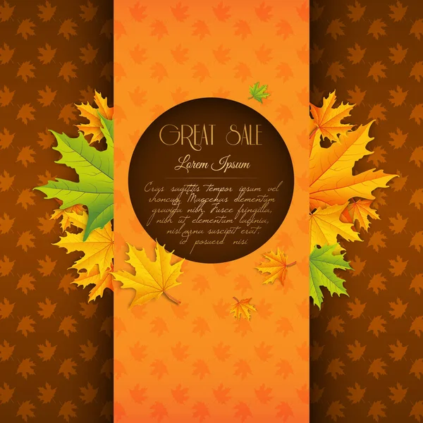 Cartel de venta de otoño estacional — Archivo Imágenes Vectoriales