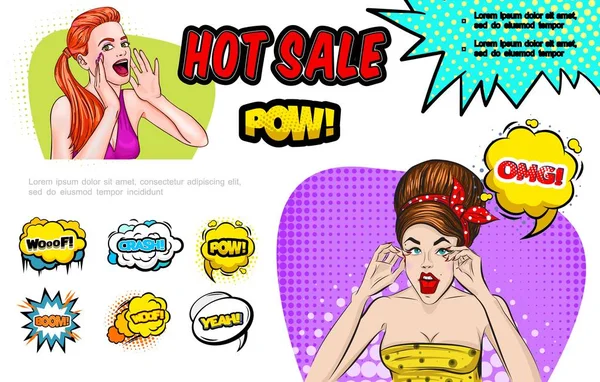 Pop Art Hot sprzedaż koncepcja — Wektor stockowy