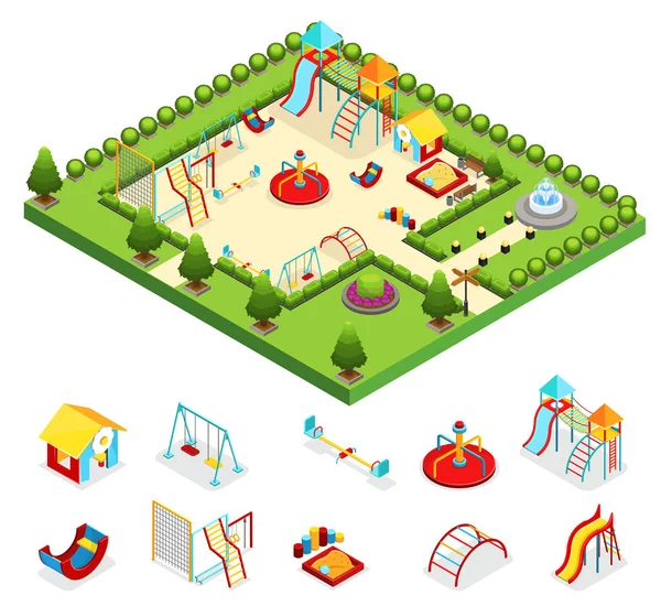 Изометрическая детская площадка — стоковый вектор
