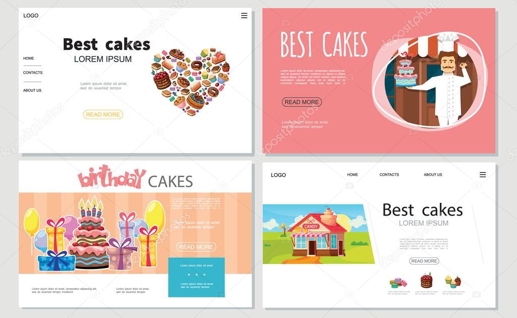 Cartoon Sweets Websites Set