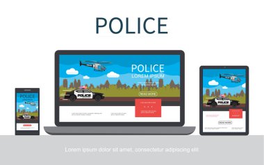 Düz polis renkli kavramı