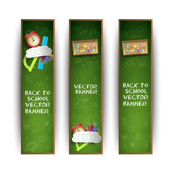 Groene School Banner Set — Stockvector