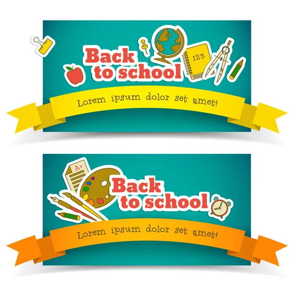 Terug naar school banner set — Stockvector