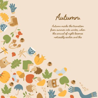 Soyut sonbahar renkli dekoratif şablonu