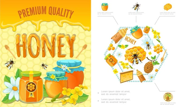 Мультфільм бджільництво барвиста концепція — стоковий вектор