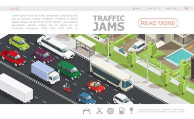 İzometrik Trafik reçel Web sayfası şablonu