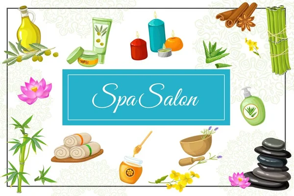 Flat Spa Salon Concept — Stock Vector