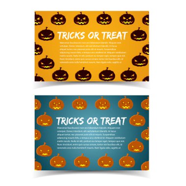 Hileler veya tedavi renkli yatay Banner 