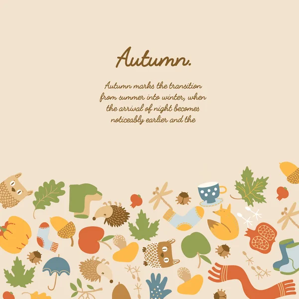 Plantilla de otoño abstracta colorida — Vector de stock
