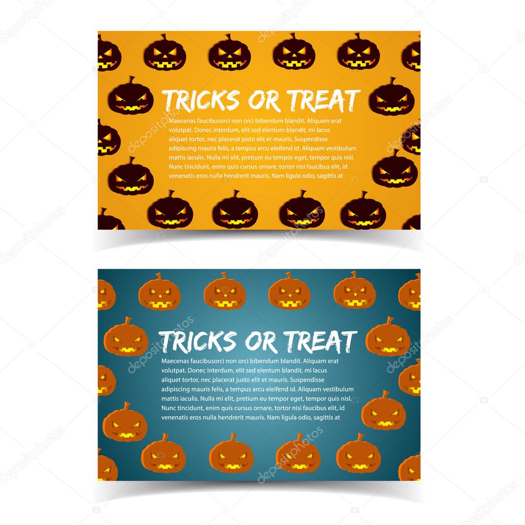 Tricks Or Treat Colorful Horizontal Banners 