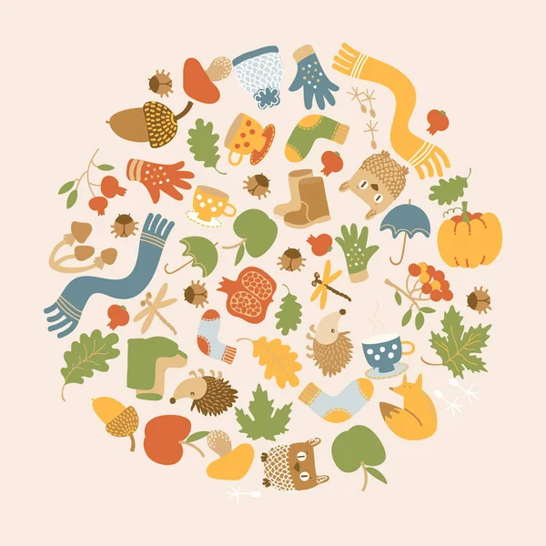 Altın Sonbahar yuvarlak kompozisyon