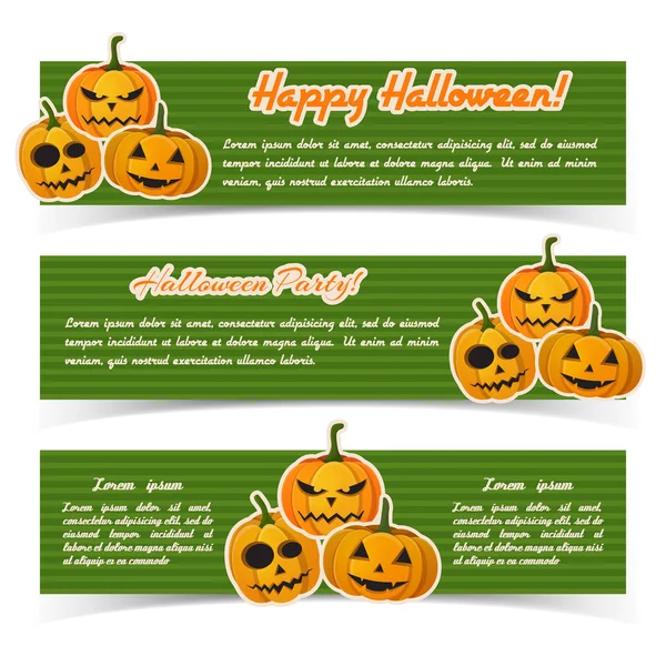 Bannières horizontales abstraites Happy Halloween — Image vectorielle