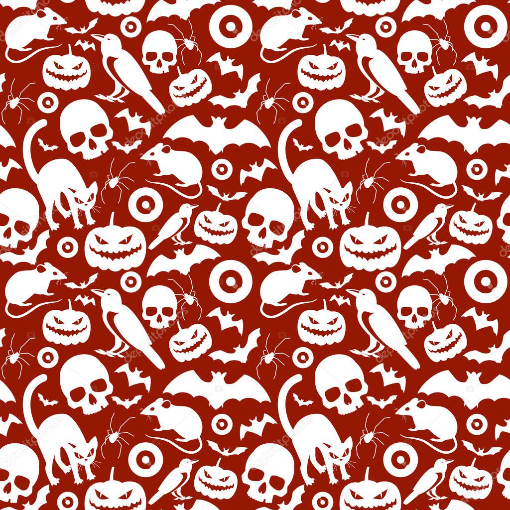Seamless Red Halloween Pattern