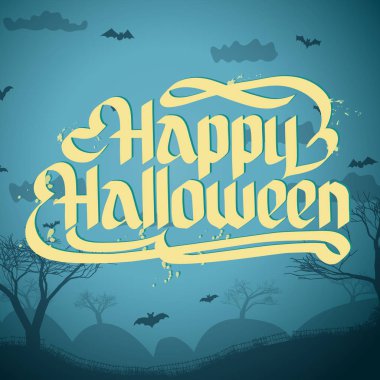 Cadılar Bayramın kutlu olsun tipografik kavramı