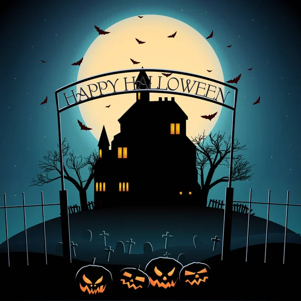 Kreslený Halloween noc šablona — Stockový vektor
