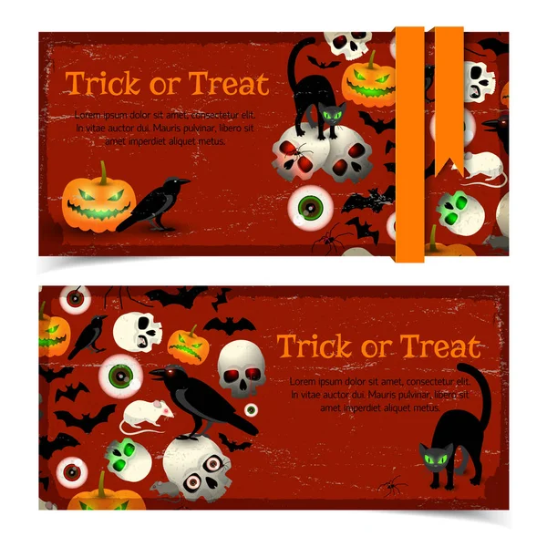 Horizontale Halloween spandoeken — Stockvector