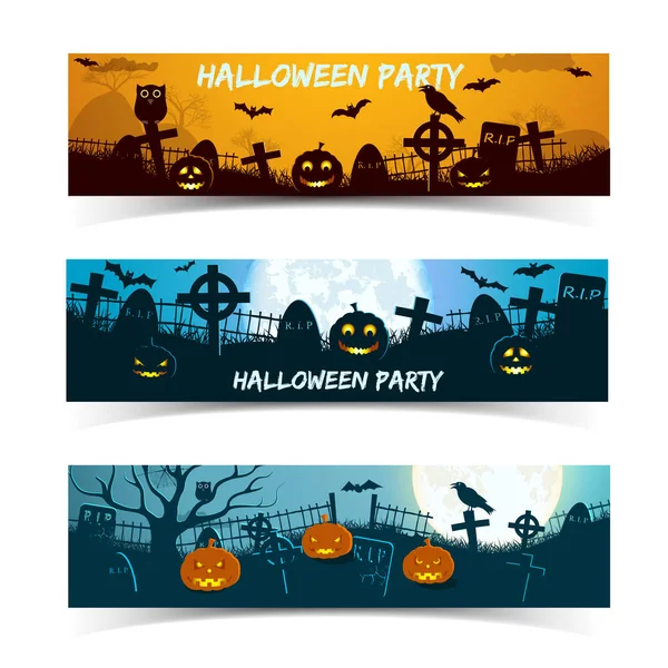 Halloween party bannerů sada — Stockový vektor